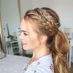 Hair Styels, Dutch Braid Hairstyles, Long Hair Ponytail, Evening Hairstyles, Hairstyle Tutorials, Hairstyles Braided, Hair Braid Videos, Haircut Styles