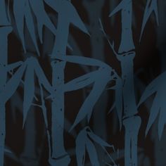 an abstract photo of bamboo leaves on a black and blue background with the text,