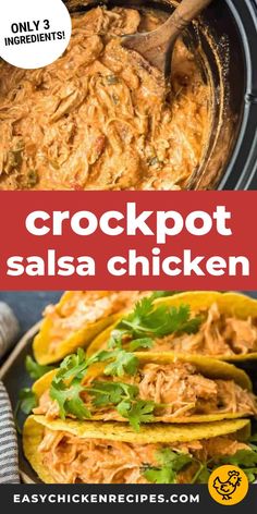 crockpot salsa chicken is an easy and delicious meal that can be made in the slow cooker