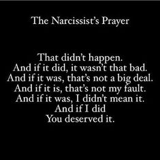 the narcisst's prayer on black background