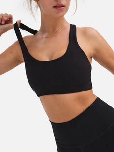 Organic Stretch Sports Bra – MATE the Label Budget Outfits, Downward Dog, Boxy Tee, Stretch Leggings, Crop Sweatshirt, Black Rose, The Label, Pilates, Pure Cotton