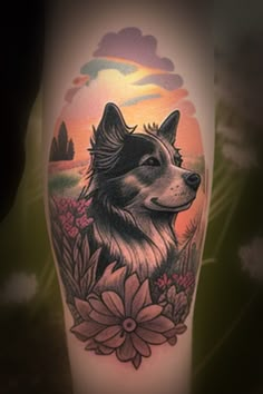 Unique Dog Memorial Tattoo Inspirations Husky Memorial Tattoo, Dog Memorial Tattoos Unique, Duke Tattoo, Pet Memorial Tattoos, Dean Tattoo, Rip Tattoos For Mom