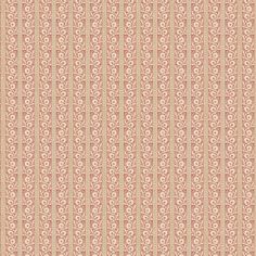 a red and beige wallpaper with an ornate design