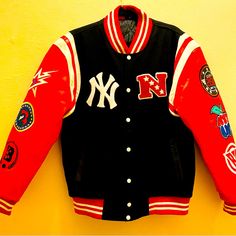 More Colors In Sizes Are Available Now Vintage Varsity Jacket, Leather Varsity Jackets, 80s Mens, Varsity Jackets, Varsity Jacket Men, Flight Jacket, Leather Sleeve, Black Fleece, Line Jackets