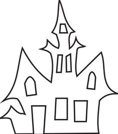 a drawing of a house that is outlined in the shape of a castle with two towers