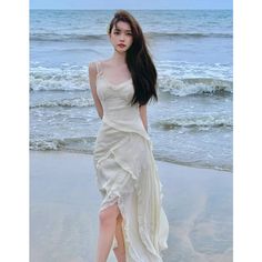 42355131285551|42355131318319|42355131351087|42355131383855 Kawaii Clothes Dresses, Woman Birthday, Maxi Dress White, Dress Party Night, White Dresses For Women, Sling Dress, Suspender Dress, Clothes Dress, White Dresses