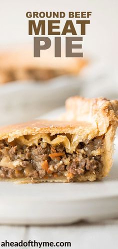 a piece of ground beef meat pie on a plate