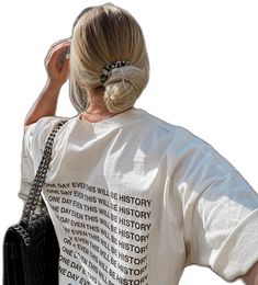 White Literary T-shirt With Letter Print, White Literary Letter Print T-shirt, Poetic Quote, Artists And Models, Women Essentials, Ink Color, Rib Knit, Polyester Fabric, Fabric Weights