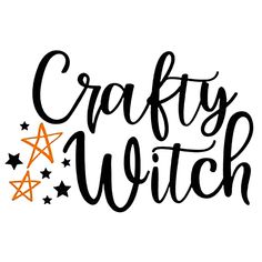 crafty witch hand lettering with stars