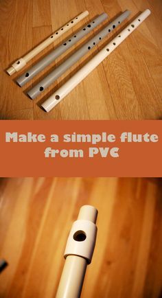 three flutes sitting on top of a wooden floor