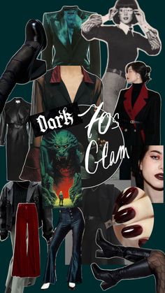 Fashion inspired by dark fantasy art from the 70s 70s Mood Board, 70s Glam, Fashion Mood Board, Mood Board Fashion, Mood Board