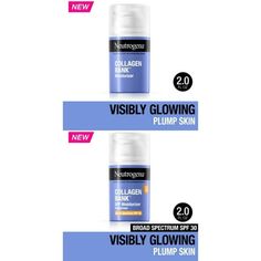 Collagen makes up around 70% of skins foundation* and is vital for youthful looking skin. Starting in your 20s you lose 1% of collagen each year. Defend and support skins natural collagen. Visibly glowing, plump skin in 1 week with NEW Neutrogena Collagen Bank Facial Moisturizer with SPF 30 Sunscreen. instantly skin feels moisturized. Face cream is boosted with patented micro-peptide technology, developed with dermatologists, and is 2x smaller than leading anti-aging peptides to penetrate more than 10 surface layers deep to support skins collagen. Broad spectrum SPF 30 defends your skin from the sun, the #1 collagen depleting aggressor. Lightweight, silky formula melts into skin with an invisible finish, and wont clog pores. Formula is free of fragrance, parabens, phthalates, and dyes, gen Plump Skin, Natural Collagen, Skin Collagen, Your 20s, Skin Foundation, Moisturizer With Spf, Hydrolyzed Collagen, Dermatologist Recommended, Daily Skin Care Routine