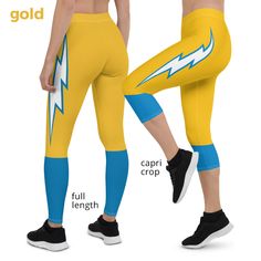 Support Los Angeles sports team with these gorgeous football leggings. These Los Angeles football leggings will never lose their stretch and provide that support and comfort you love in unique designs. - Fabric: 86% polyester, 14% spandex - Imported fabric that's printed, cut, and sewn in California - Four-way stretch, which means fabric stretches and recovers both on the cross and lengthwise grains - Made of a microfiber yarn, which is smooth and comfortable - Elastic waistband Size Guide: Wais