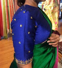 Hand embroidered ready made saree blouse / crop top/stitched saree blouse usa / navy blue saree blouse/modern blouse/zardosi blouse/shirt sleeve saree blouse/cotton  silk blouse/ maggam work blouse      Well..!! we understand that you may not get in your desired size/pattern, here you go with customization according to your size/pattern which we can deliver in 1-2 weeks of time period !!      Here is a beautiful Hand embroidered zardosi work crop top / blouse in navy blue color that has high nec Fitted Royal Blue Choli For Saree, Fitted Royal Blue Choli, Royal Blue Resham Embroidery Fitted Choli, Fitted Royal Blue Choli With Resham Embroidery, Royal Blue Fitted Choli With Resham Embroidery, Fitted Royal Blue Choli With Zari Work, Royal Blue Fitted Choli With Zari Work, Blue Zari Work Top For Wedding, Designer Royal Blue Fitted Saree