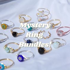 For those who love the element of surprise, these packs are made just for you! These packs may include rings that are already listed in my shop, as well as some surprise rings that are not offered in my shop. The rings will all be beautiful and unique just for you! Ring bundles will be available in four different wire colors. Gold, Silver, Rose Gold, and Black wire will be offered :) If you have a favorite color or ring preference, please add a note to the order so I can try my best to accommoda Multicolor Hypoallergenic Rings For Gifts, Adjustable Multicolor Crystal Ring Gift, Multicolor Open Ring Stackable Rings As Gift, Gift Wire Wrapped Midi Rings, Ring Bundles, Rings Hippie, Rings Colorful, Colorful Rings, Rings Wire