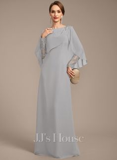 JJ's House Mother of the Bride Dresses (298570) | JJ's House Elegant Flowy Gray Dress, Lace Chiffon, Mother Of The Bride Dress, Bride Dresses, Chiffon Lace, Mother Of The Bride Dresses, Bride Dress, Mother Of The Bride, Floor Length