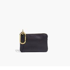 Madewell The Leather Carabiner Mini Pouch Everyday Black Bag With Key Clip, Black Coin Purse With Zipper For Everyday Use, Black Bag With Key Clip For Everyday Use, Black Bags With Key Clip For Everyday Use, Modern Black Wallet With Key Clip, Versatile Black Coin Purse With Zipper, Black Travel Coin Purse With Key Clip, Black Coin Purse With Key Clip For Travel, Black Rectangular Coin Purse With Key Clip