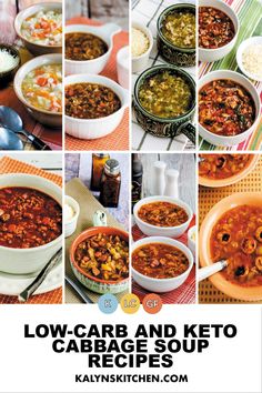 the cover of low carb and keto cabbage soup recipes