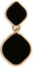 Luxury Black Earrings With Polished Finish, Single Black Luxury Earring, Luxury Black Single Earring, Formal Black Gold-plated Earrings, Black Gold-plated Earrings For Formal Occasions, Black Polished Earrings For Evening, Black Polished Finish Earrings For Evening, Black Polished Evening Earrings, Elegant Gold Earrings With Black Enamel