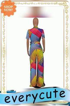 Colorful Print V-neck Loose Jumpsuits Yellow V-neck Sets For Summer, Casual Multicolor Party Sets, Casual Multicolor Short Sleeve Jumpsuits And Rompers, Yellow V-neck Summer Set, Trendy Multicolor Party Sets, Chic Multicolor Short Sleeve Jumpsuits And Rompers, Multicolor Print Summer Sets, Fitted Printed V-neck Jumpsuits And Rompers, Fitted Multicolor Short Sleeve Jumpsuits And Rompers