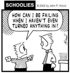 a comic strip with an image of two men talking to each other and the caption reads schoolies how can i be falling when i haven't even turned anything in?