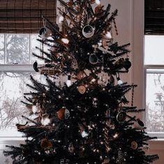 a decorated christmas tree in a living room