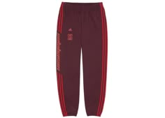 adidas Yeezy Calabasas Track Pants Maroon - FW17 Adidas Calabasas, Men's Athleisure, Yeezy Calabasas, Red Track Pants, Jogging Leggings, Red Sweatpants, Cute Sweatpants, Athleisure Men, Striped Sweatpants