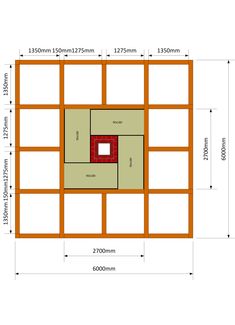 the size and width of a shed with measurements for each area to be built in