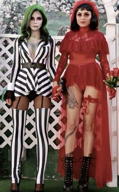 Beetlejuice Rave Outfit, Bettle Juice Outfits, Rave Halloween Outfits, Beetlejuice Halloween Costume, Couples Halloween Costume, Hot Halloween Outfits, Clever Halloween Costumes