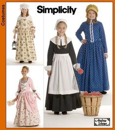 several different dresses and bonnets are featured in this catalog for children's clothing