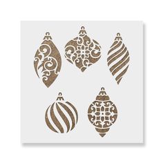 christmas ornaments stencil from the crafter's workshop, set of 6