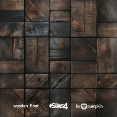 the wooden floor is made up of different types of wood planks and has been painted brown