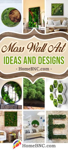 moss wall art ideas and designs for the home office, living room or dining room