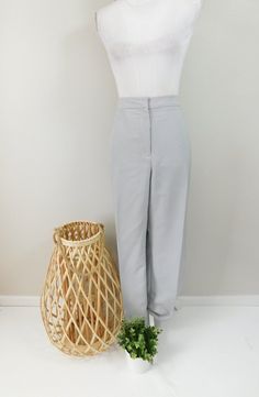 Vintage 90s Kasper White Black Pin Vertical Striped Print Polyester Mid Rise Straight Leg Trousers Pants Sz 18/1X Plus Size by WearingMeOutVtg on Etsy Mid Rise Pants, White Pin, Black Pins, Straight Leg Trousers, Vertical Stripes, Pants Straight