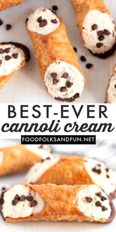 the best ever cannoli cream is made with chocolate chips and marshmallows