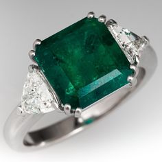 Emerald Set, Emerald Engagement, Emerald Engagement Ring, Diamond Set, Natural Emerald, Brilliant Cut Diamond, Modern Jewelry, Emerald Cut, Estate Jewelry