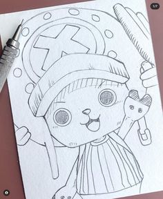 a drawing of a cat with a hat on it's head