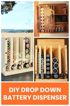 the diy drop down battery dispenser is an easy way to organize your home