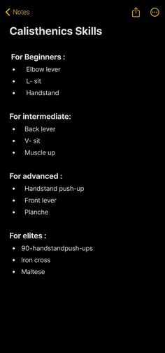 a black background with the words calisthenics skills and other things on it