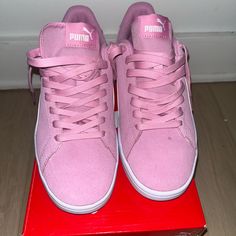 Brand New Big Kids Size - Fits Women Size 8.5 Perfect For Any Outfit Very Comfortable Casual Pink Puma Sneakers, Puma Tennis Shoes, Puma Tennis, Puma Smash V2, Puma Kids, Velcro Sneakers, Swim Shoes, Fits Women, Puma Suede