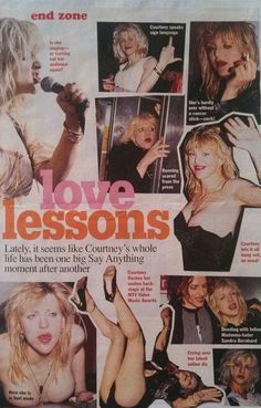 the front page of an article about love lessons, with pictures of women singing and holding microphones