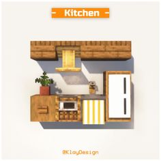 an overhead view of a small kitchen