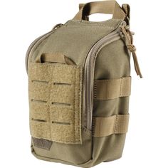 Designed to attach to your vehicle's headrest or any MOLLE or web platform, 5.11®'s UCR IFAK Pouch lets you keep 1-2 blow-out kits or medical essentials within arm's reach. The pouch features a drop-down zippered compartment with a light-colored interior for easy equipment identification, and bungee tie-downs for added stability. it's nice to know you've got it all right there. Ready to go. Dimensions 7" H x 5" L x 3" W | 5.11 Tactical Ucr Ifak Pouch In Sandstone Molle Backpack, Tactical Pouches, Tactical Equipment, Tactical Clothing, Tactical Bag, Chest Rig, Bug Out Bag, Gear Bag, The Pouch