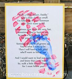 a father's day card with an image of a child's handprinted poem