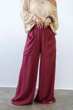 High Waist Harem Pants With Pockets For Vacation, Cotton Pants With Pockets For Vacation, Burgundy Workwear Bottoms With Pockets, Cotton Vacation Pants With Pockets, Vacation Cotton Pants With Pockets, Non-stretch Wide Leg Pants With Pockets For Vacation, Bohemian Solid Color Summer Bottoms, Bohemian Summer Bottoms In Solid Color, High Waist Wide Leg Pants With Pockets For Vacation