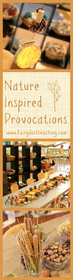 an advertisement for nature inspired provocations with cookies and pastries in the foreground