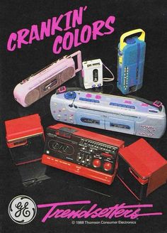 an advertisement for franklin's colors, including boomboxes and amps