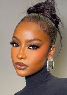 Justine Skye Makeup, Makeup For Special Occasions, African American Women Hairstyles, Client Makeup, Bun Style, Beautiful Makeup Looks, American Makeup, African American Makeup, Honey Milk