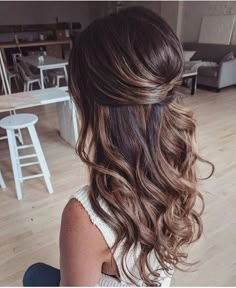 Evening Hairstyles, Colors Wedding, Simple Wedding Hairstyles, Long Hair Wedding Styles, Half Updo, Long Curls, Wedding Hair Inspiration, Wedding Hair Down, Wedding Hairstyles Updo