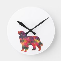 a clock with an image of a dog on it